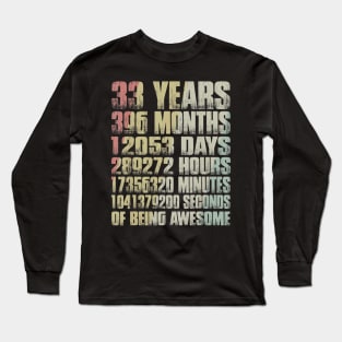 Vintage 1986 34th Birthday 34 Yrs Old Months Gift Long Sleeve T-Shirt